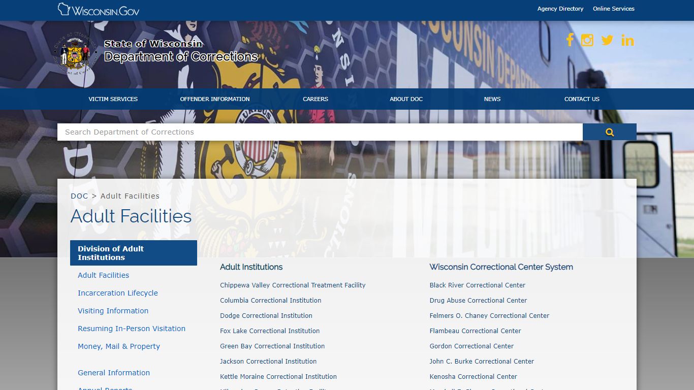 DOC Adult Facilities - Wisconsin